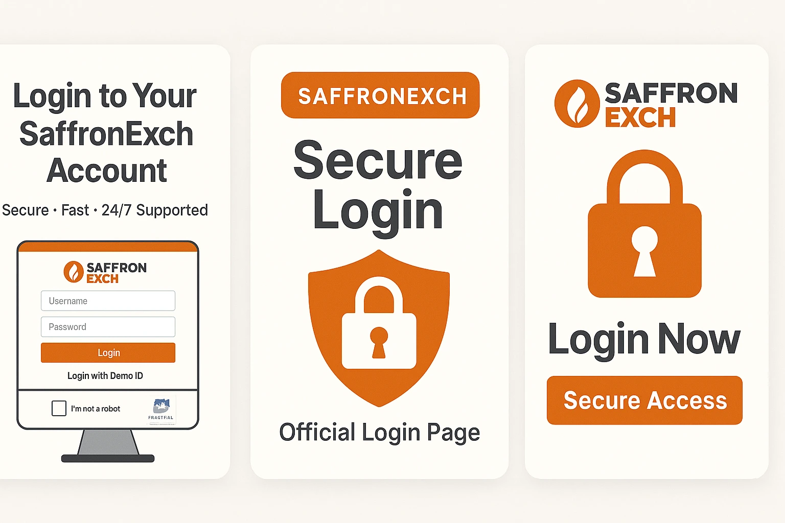 Modern SaffronExch Login Design