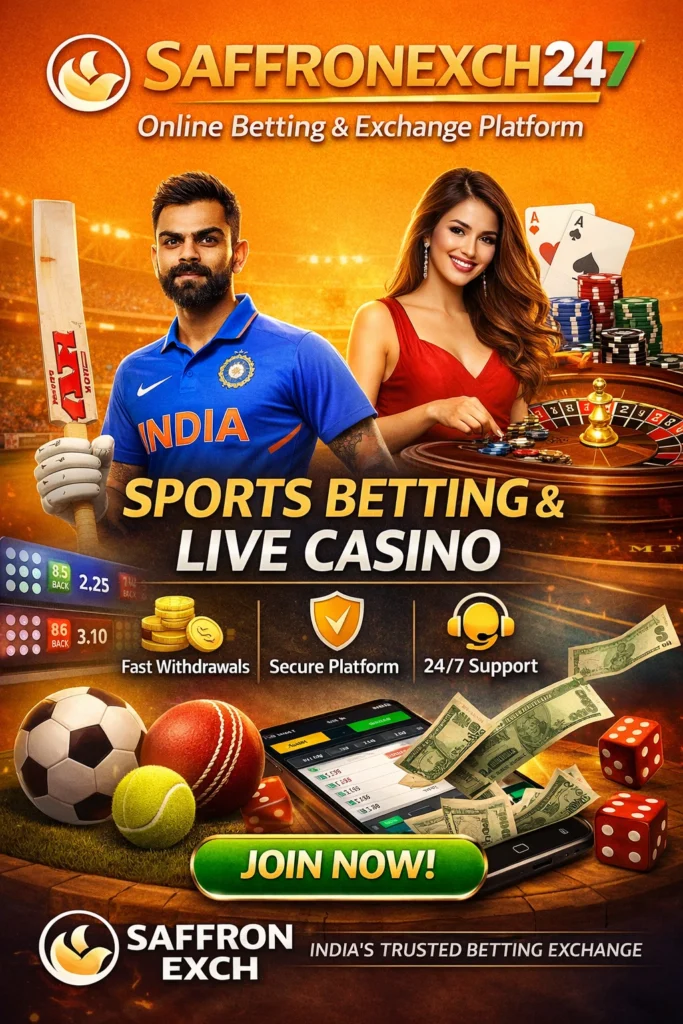 Saffronexch 247 online betting exchange platform with sports betting, live casino games, fast withdrawals and 24/7 customer support