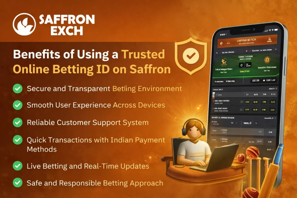 Benefits of using a trusted online betting ID on Saffron Exch with secure betting, fast withdrawals, live betting, and reliable customer support in India