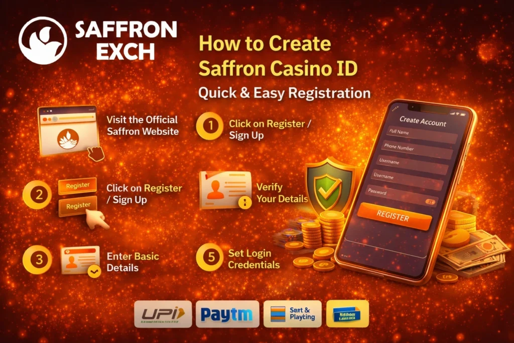 How to create Saffron casino ID with quick and easy registration steps