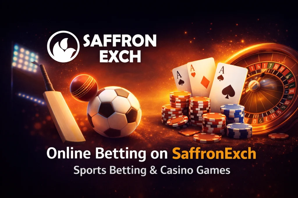 Online betting on SaffronExch platform showing sports betting and casino games