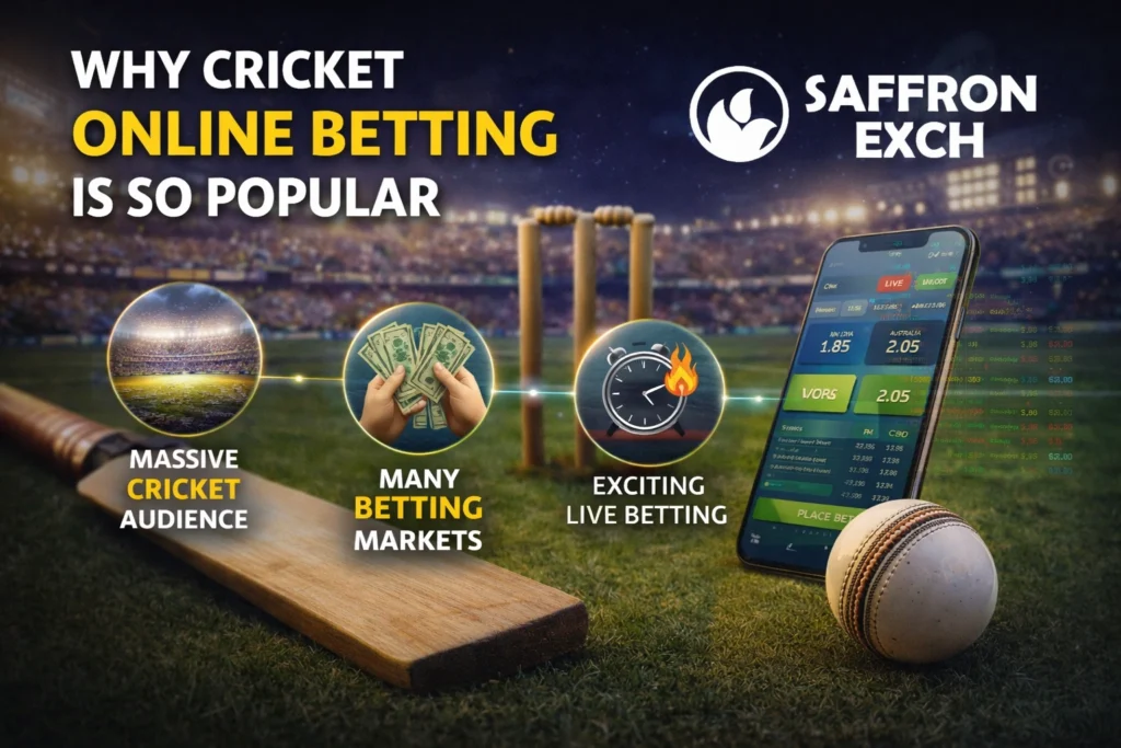 Why cricket online betting is so popular on SaffronExch platform with cricket stadium betting markets and live betting interface