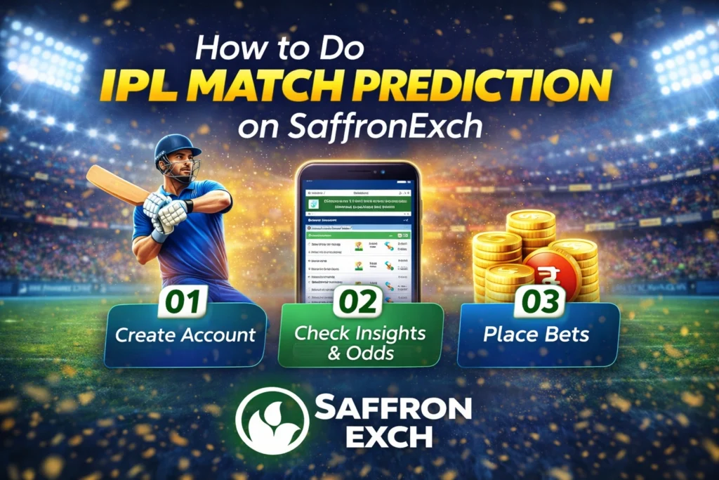 How to do IPL Match Prediction on SaffronExch with steps create account check odds and place bets
